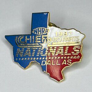 Vintage‎ 1987 NHRA Chief Auto Parts Nationals Dallas Hat/Jacket Pin 1.25"x1.50"